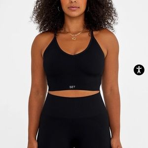 SETActive Black Sculptflex Ribbed V Top Onyx